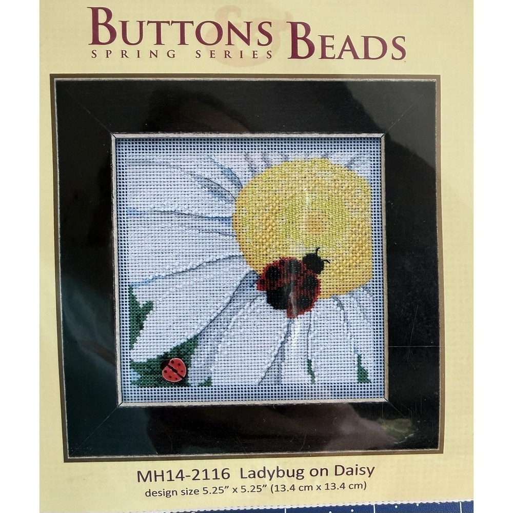 Mill Hill‎ Buttons & Beads Spring Series Kit LADYBUG ON DAISY w Ceramic Button